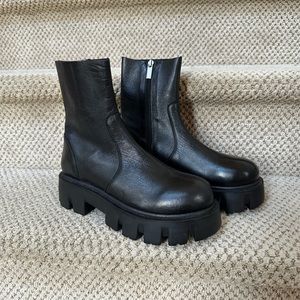 ASOS Leather Black Boots. Size 8.